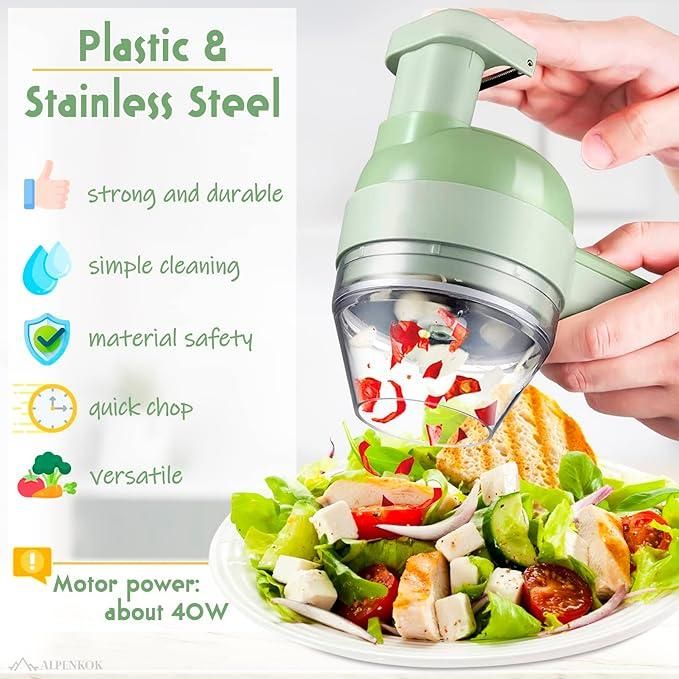 Kitchen Time Saver: 4-in-1 Electric Vegetable Cutter with USB Recharge | COD Available