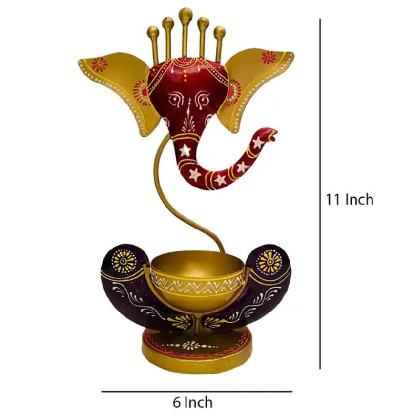 I Crafted Spiritual Decor Ganesh with Taillight Candle Holder