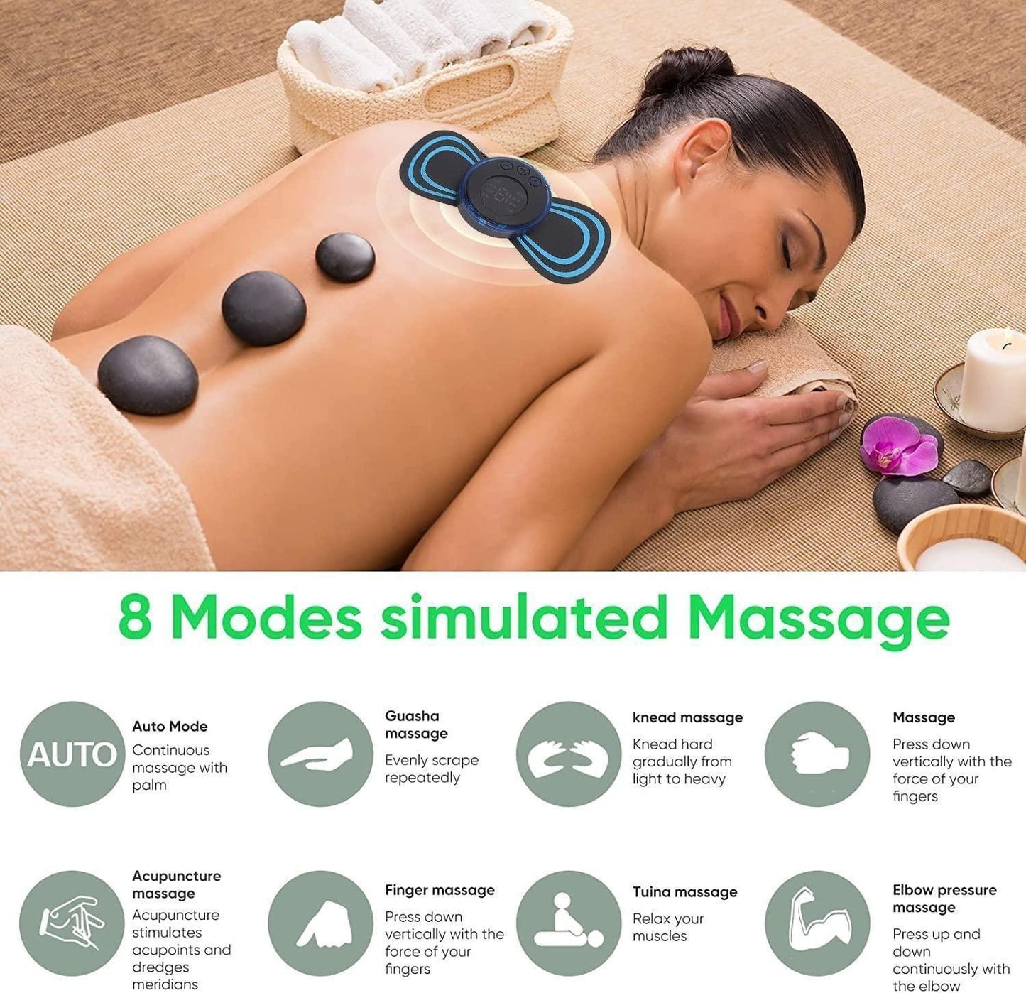 Mini Massager with 8 Modes and 19 Strength Levels,
