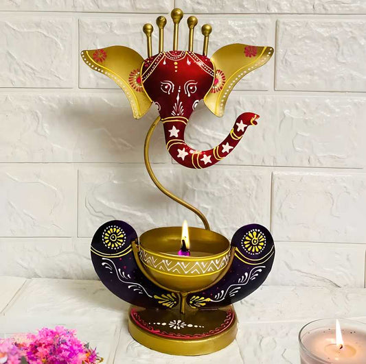 I Crafted Spiritual Decor Ganesh with Taillight Candle Holder
