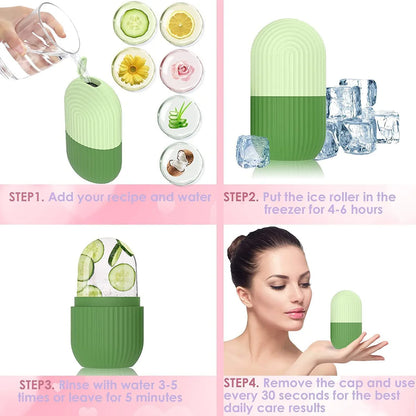 Beauty Ice Roller for Face & Eye Reusable Face Rollers Facial Roller Box